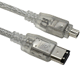 Firewire IEEE1394 6ft cable 6-pin to 4-pin silver